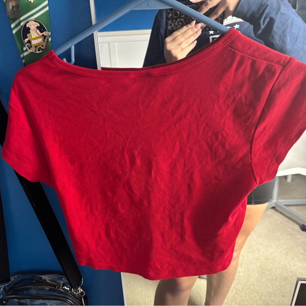 Rivalry Threads Red Crop Top - Picture 3 of 3